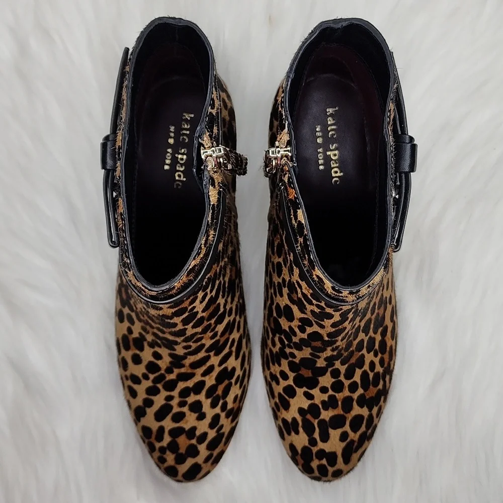 Kate Spade New York Delina Leopard Heeled Boots Booties